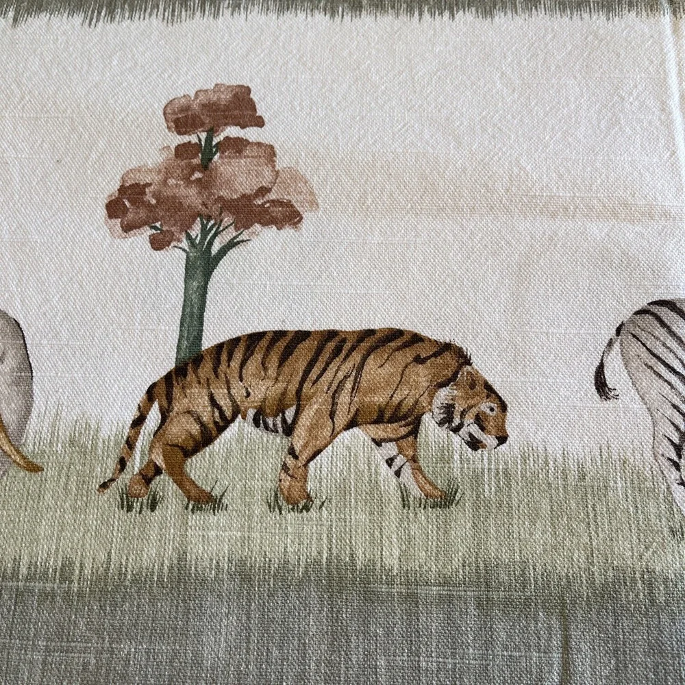 Vintage Waverly Fabric Animal Walk Jungle Safari Childrens Print Nursery Pillows